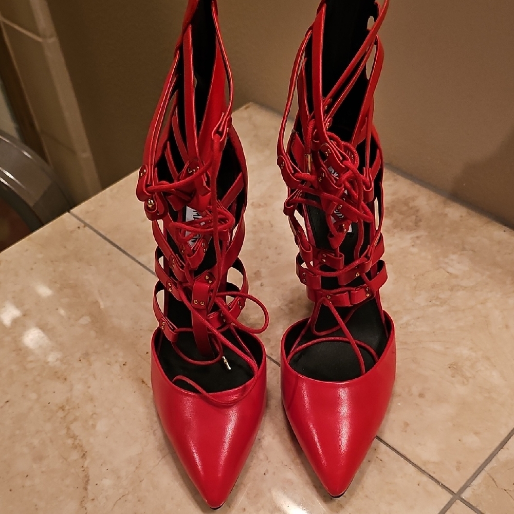Steve Madden Red Strappy Heels